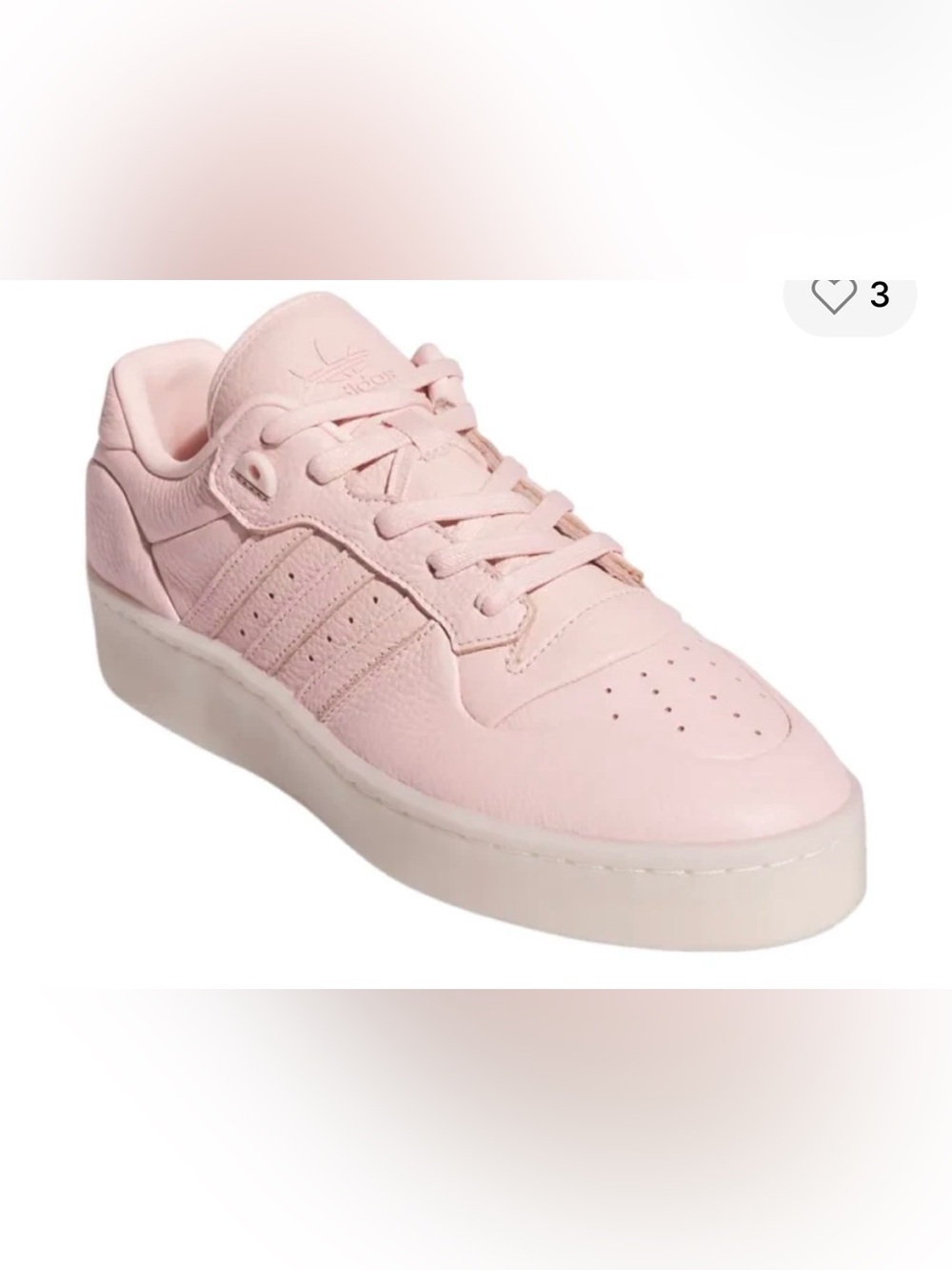 adidas Women’s Rivarly Soft Pink Leather Low-Top Sneakers New No Box